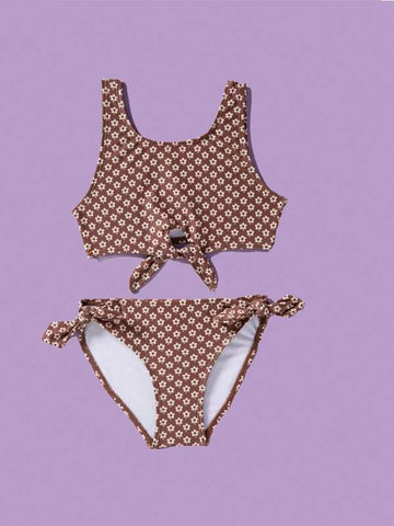 Neutral Dotted One Piece