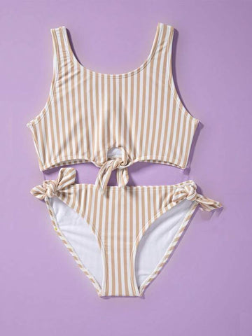 Neutral Dotted One Piece
