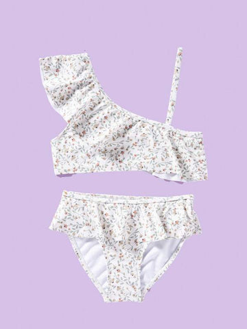 Pink Bandeau Floral Bikini