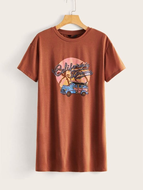 Rust T-Shirt Dress