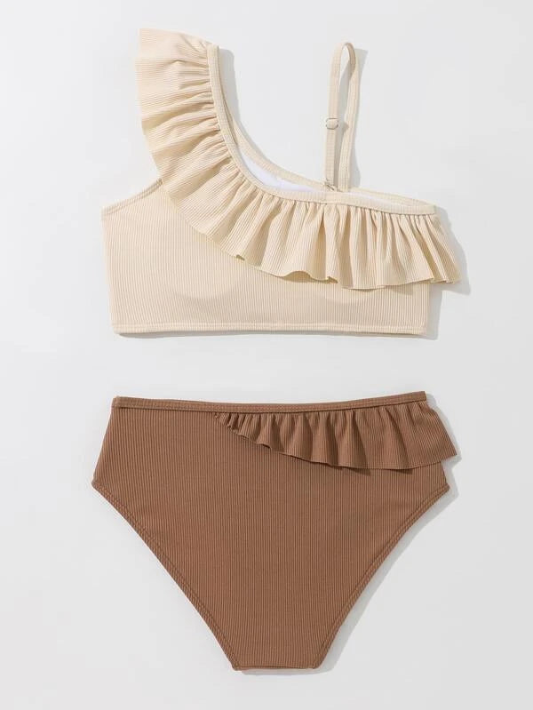 Neutral One Shoulder Two Piece