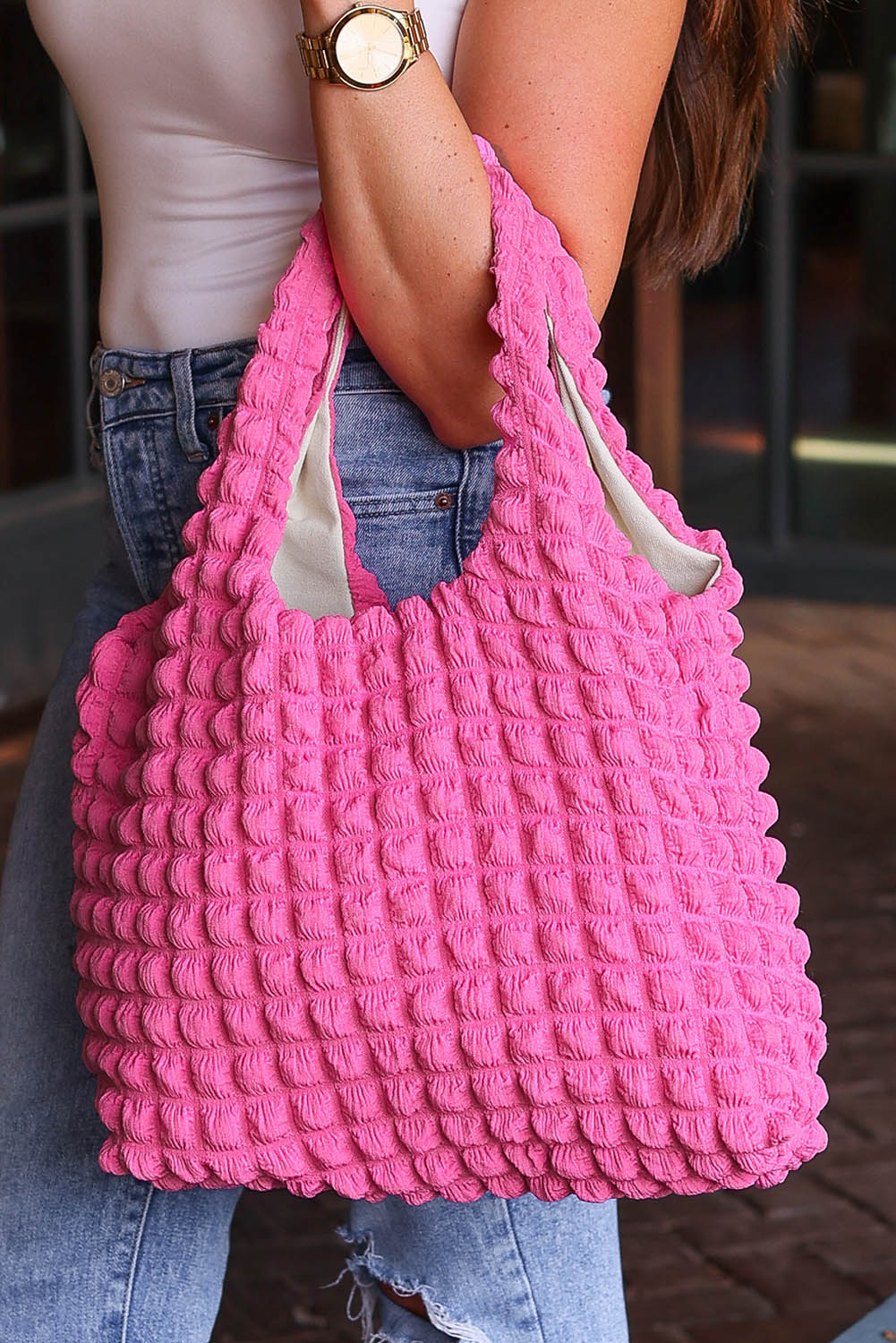 Pink Textured Bag