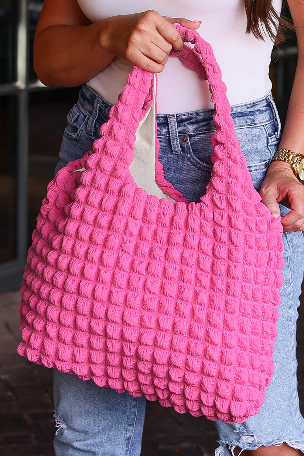 Pink Textured Bag