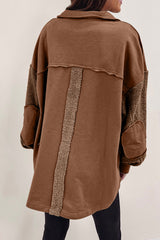 Brown Contrast Shacket