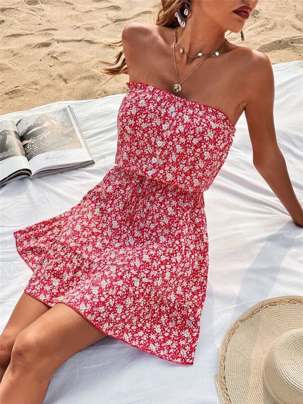 Floral Tube Top Dress